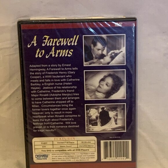 A Farewell To Arms (DVD, 1932) Gary Cooper Helen Hayes Slim Case New - Picture 2 of 2
